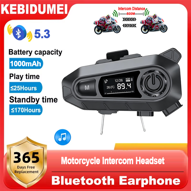 Universal Motorcycle Helmet Intercom Headset - Bluetooth 5.3 Motorcycle Helmet Intercom Headset
