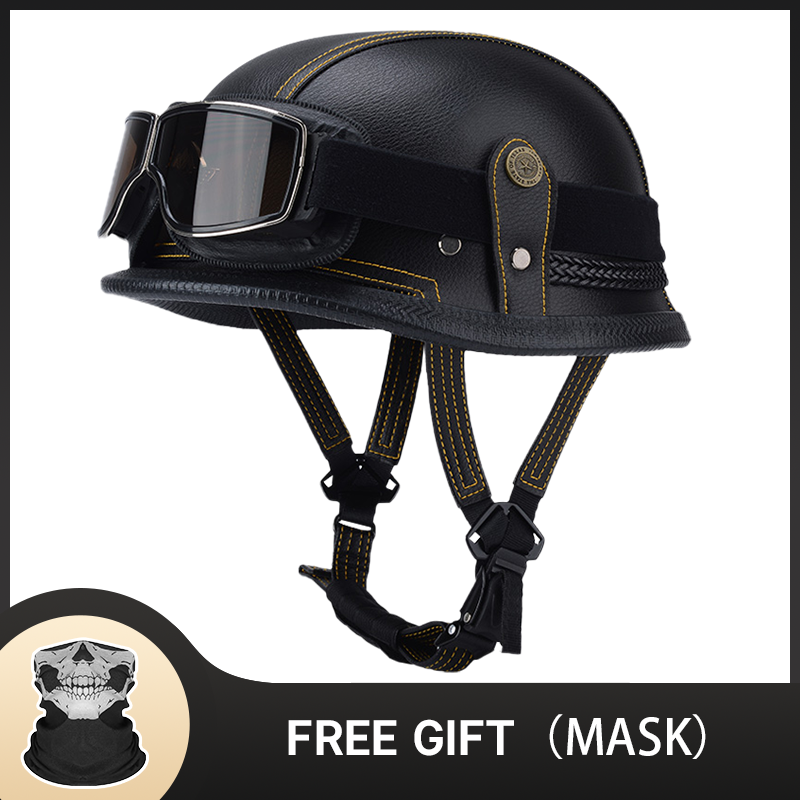 Vintage Open Face Retro Helmet - German Half Vintage Helmet Classic Open