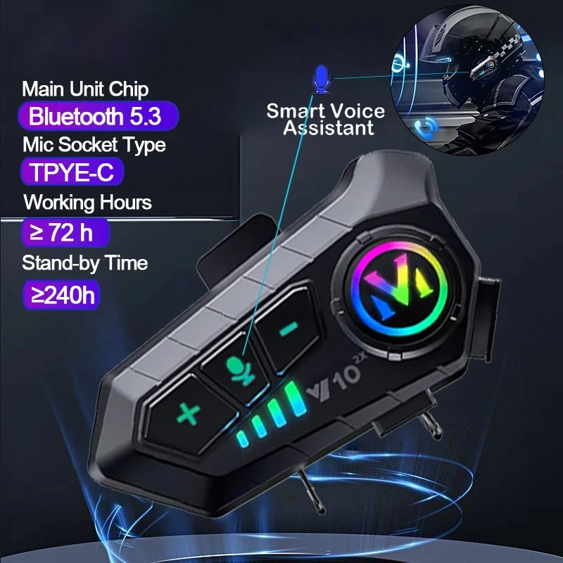 V10 2X Bluetooth Motorcycle He - đánh giá và giá Universal Motorcycle Helmet Intercom Headset