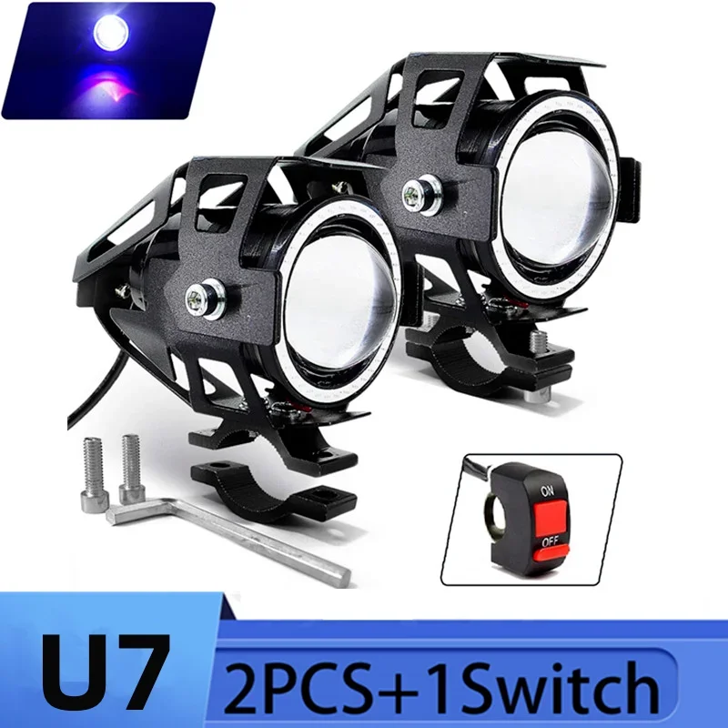 U7 LED Auxiliary Bright Motorc - đánh giá và giá Universal Motorcycle Led Headlight Projector